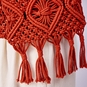 Borsa a tracolla da <span class=keywords><strong>uomo</strong></span> in maglia con nappe, stile vintage, in cotone, estiva, da spiaggia, resort, con patta traforata - Product Image 2