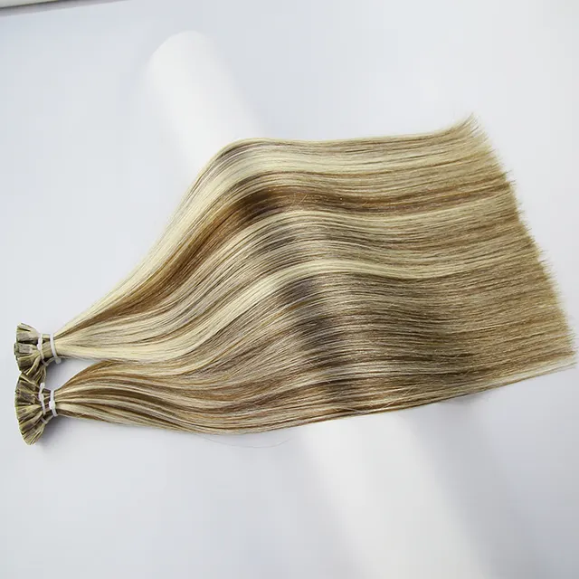 Extensions de cheveux à pointe plate en kératine pré-collée, 100% cheveux humains russes Remy européens