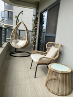 Panier en rotin de loisirs pour l'extérieur, balançoire intérieure et extérieure, balcon, hamac de jardin, nid d'oiseau, panier 3 pièces de meubles