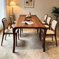 Nouvelle table et chaises de salle à manger en bois massif de noyer noir de style chinois, meubles pour la maison