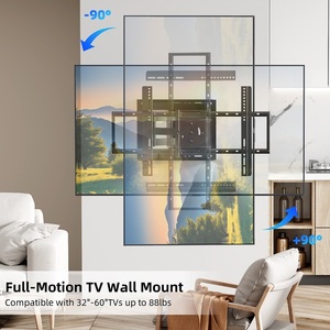 Support <span class=keywords><strong>TV</strong></span> mural articulé robuste à rotation de 90 degrés, <span class=keywords><strong>bras</strong></span> articulé, 32-60 pouces, support mural <span class=keywords><strong>TV</strong></span> à mouvement complet réglable - Product Image 2