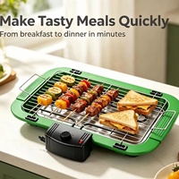 Barbecue électrique d'intérieur, contrôle de température réglable, portable, de table, 1500W, usage domestique, US