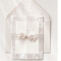 Invitations de mariage en papier vélin de coton translucide de qualité supérieure, modèle Vanilla Printing 465, élégantes, personnalisables avec logo en estampage à chaud