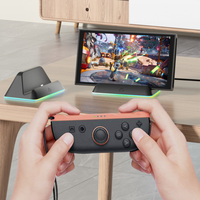 Station de charge portable avec base lumineuse RGB pour Nintendo Switch 2, compatible Switch/Switch OLED – Support de charge pour console