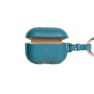 Etui en cuir véritable avec porte-clés/sangle pour <span class=keywords><strong>airpods</strong></span> Pro Housse <span class=keywords><strong>de</strong></span> protection Marron Noir Rose Vert Orange Funda - Product Image 2