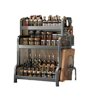 Étagère à épices de cuisine multi-niveaux avec support pour couteaux et baguettes, organisateur de condiments pour comptoir - Product Image 5