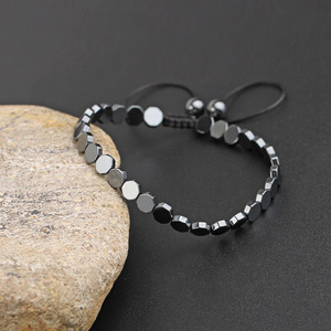 Bracelet élastique en hématite noire de petite taille, unisexe, fait à la main, bijoux pour hommes, vente chaude et bon marché - Product Image 3