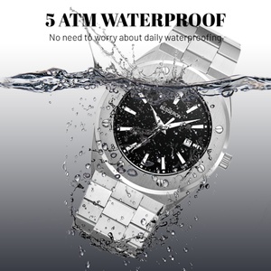 Reloj de Lujo para Hombre de Acero Inoxidable de 42 mm con Esfera Luminosa en Forma de Estrella, Personalizado OEM, Reloj de Negocios, Ancho de Correa 22 mm - Product Image 4