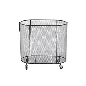 ตะกร้าใส่ผลไม้โลหะแบบเรียบง่ายทันสมัย ตะกร้าเก็บของแบบพับได้ ทำจากเหล็กและไม้ ใช้กับเครื่องล้างจานและเตาอบได้ พร้อมตะขอแขวน รุ่น ZE-3427H Zahid - Product Image 1