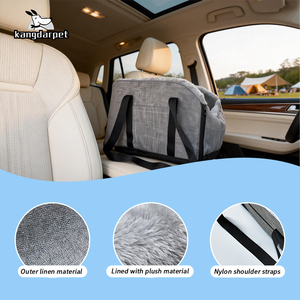 Lit pour animaux de compagnie Kangdarpet, lit pour chat et lit pour chien, portable, petit sac pour console centrale de voiture, lit pour chien détachable à main - Product Image 4