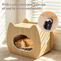 Nouveau lit pour chat TIK, toutes saisons, en panneaux de bois, multifonctionnel, avec espace de rangement compact pour canapés, tables basses, villa pour animaux de compagnie