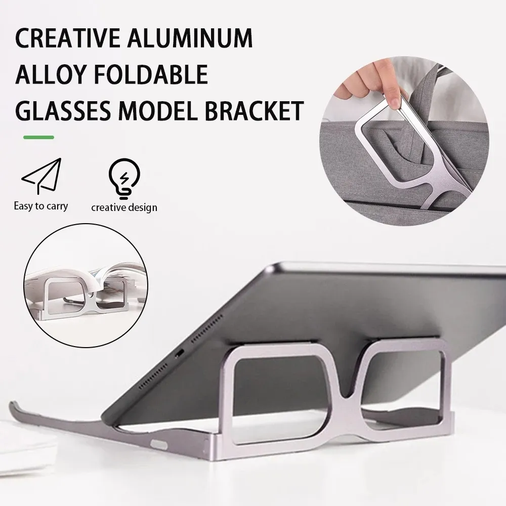 Mini Aluminum Computer Holder Laptop Stand Desk Bracket Cooler Cooling Pad For IPad/iPhone/Notebook/Tablet/PC Glasses Stand