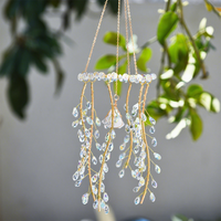 Décoration suspendue en cristal artificiel de qualité usine, pierre brute naturelle, attrape-soleil de jardin en cristal de saule, carillon éolien