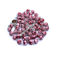Collier de prière en céramique, chapelet catholique ique, perles d'imitation, ornements religieux, collier croisé, offre spéciale