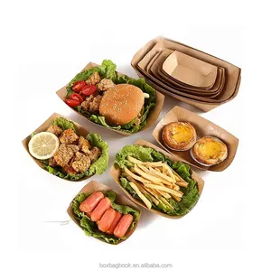 Kotak Pengiriman Salad Daging Sapi Ayam Makanan Beku MOQ Rendah Kemasan Makanan Kustom Dapat Didaur Ulang Burger Sushi Kotak Kertas Lipat