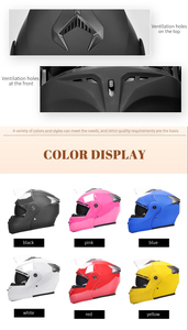 세계에서 가장 낮은 LED 헬멧 오토바이 플립 모듈러 크로스 헬멧 듀얼 비전 렌즈 ABS Cascos Para Moto 풀 페이스 헬멧 - Product Image 6