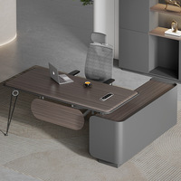 Bureau rectangulaire en L modulaire minimaliste en bois moderne avec tiroirs en acier inoxydable pour la maison et le bureau