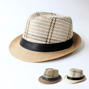 Cappello Panama Estivo da Uomo, Stile Trilby, per Spiaggia e Viaggi, Cappello <span class=keywords><strong>di</strong></span> Paglia Cubano a Tesa Corta, Fedora in Paglia per Uomo - Product Image 1