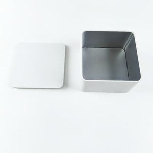 Caja de Almacenamiento Cuadrada Blanca de Hojalata de Grado Alimenticio para Té/Galletas/Dulces/Joyas - Product Image 3