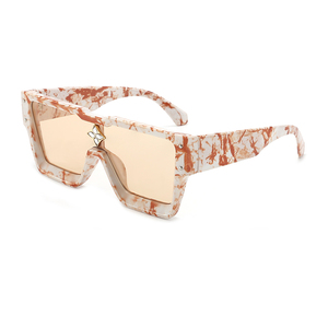 Nouvelles lunettes de soleil tendance pour femmes, style carré, monture large, dessus plat, design monobloc, en stock - Product Image 2