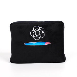 Plush Embroidered Camellia <b>Car</b> Tissue Box 16cm x 11cm Multi-Function Seat Back <b>Armrest</b> Holder Dual-Purpose Vehicle Use - Product Image 3