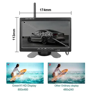 12V-24V sans fil 7 "moniteur de voiture sauvegarde vue arrière emballage caméra étanche pour camions Bus RV remorque pelle 2.4G WiFi - Product Image 5