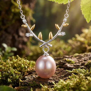 Collier en argent S925 avec perles de riz d'eau douce, pendentif triple barre CZ, bijou cadeau pour femme - Product Image 2