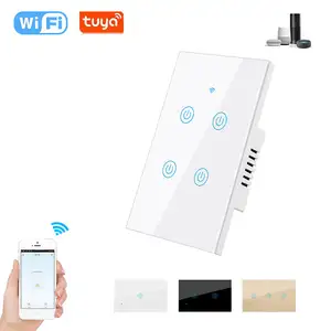 4 Bende Draadloze Afstandsbediening Tuya Smart Home Switch Wifi Wandlamp Aanraakschakelaar