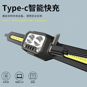 Lampe frontale LED rechargeable, batterie 1000 mAh, capteur de mouvement 15 cm, pour camping, course nocturne, pêche - Product Image 4