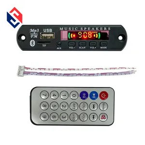 5V 12V Wireless BT Player USB FM MP3 Player WMA Decoder Board TF Card Fm Radio Audio Decoder Module Bluetooth Card &gt; 20 Hours