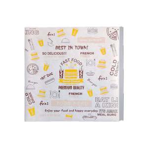 Papier d'emballage pour hamburgers, personnalisé en gros, avec logo et taille imprimés, double face, enduit de cire, écologique, recyclable, qualité alimentaire - Product Image 3