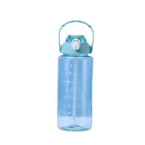 Botol Air Motivasi dengan Penanda WAKTU & Pegangan Tahan Bocor Bebas BPA Kendi Air Memastikan Anda Minum Cukup Air Setiap Hari