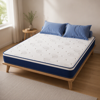 Matelas compressible enroulable avec bordure bleue et ressorts hybrides
