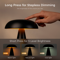 Lampes de nuit LED sans fil nordiques haut de gamme, lampes de table modernes minimalistes, lampes de table portables, rechargeables par USB, lampe en forme de champignon pour chambre à coucher