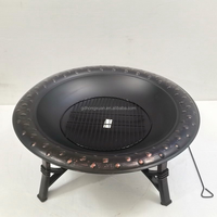 Poêle pour feu de camp extérieur de 35 pouces foyer robuste jardin plage feu de camp four stable maille feu bol