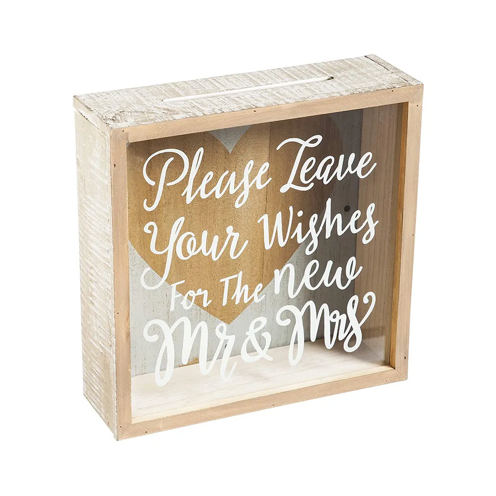 Cartões de casamento de madeira lembrança caixa de exibição caixa de armazenamento de madeira caixa de sombra moldura de madeira