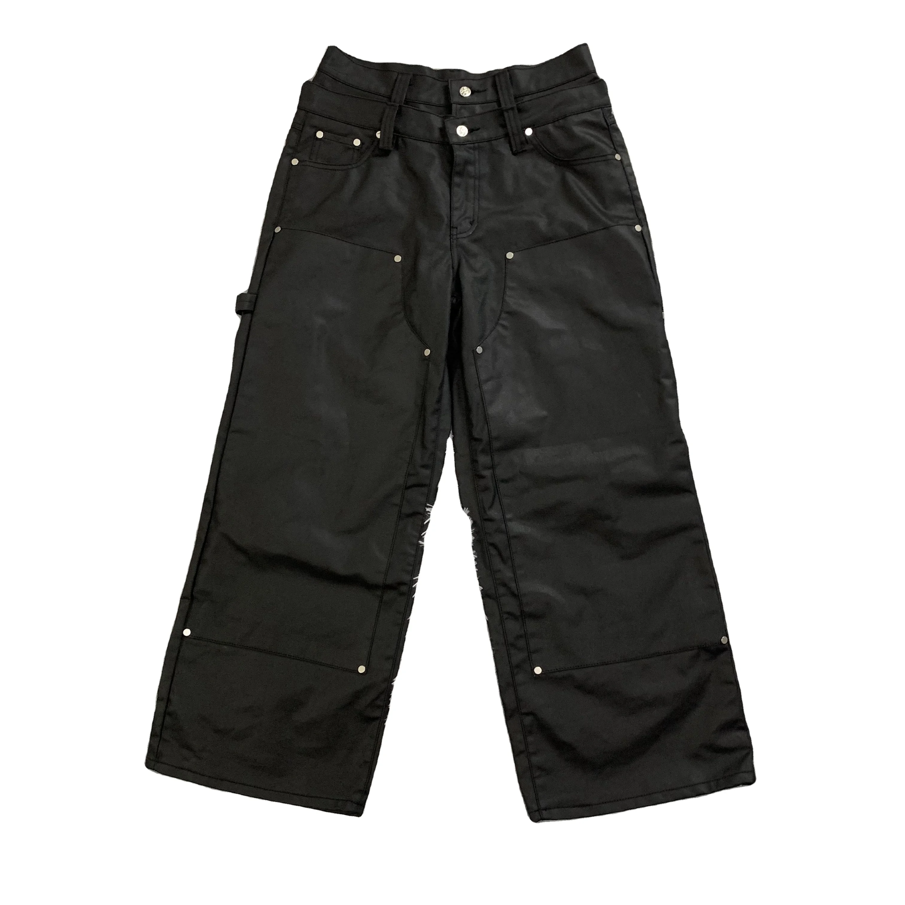 【COSYHARU】Carpender Damage Pants COSYHARU】Carpender Damage Pants BLACK