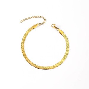 Bracelets en acier inoxydable plaqué or 18 carats pour femmes, chaîne fine |   Bijoux de mode en gros, styles multiples, style INS minimaliste - Product Image 5