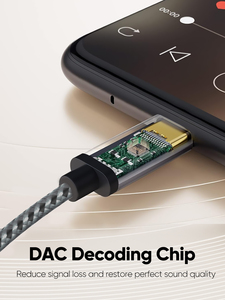 Câble audio USB-C tressé 2-en-1 de qualité supérieure avec charge rapide 18W et son Hi-Fi – Vente en gros - Product Image 2