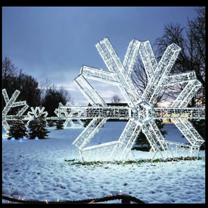 Guirlandes lumineuses de Noël extérieures, étanches, décoratives, à LED, motif flocon de neige, pour la décoration du Nouvel An - Product Image 5