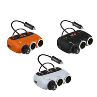 Offre Spéciale LCD AFFICHAGE 12-24V RAPIDE USB-C DANS-Chargeur de voiture Adaptateur Double USB Port 4.8A VOITURE Allume-cigare Splitter triple Socket