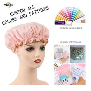 หมวกคลุมอาบน้ำผู้หญิงพิมพ์โลโก้ตามสั่ง แบบสองชั้น กันน้ำอย่างดี อุปกรณ์ในห้องน้ำ หมวกคลุม<span class=keywords><strong>ผม</strong></span> - Product Image 1