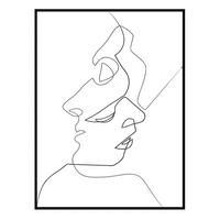 Cadre photo en métal noir à bordure fine avec passe-partout blanc, écologique, moderne et minimaliste, pour affiches d'art linéaire, idéal pour l'affichage mural en portrait