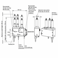 Sensor Kualitas Air Multi-Parameter YG Digital pH ORP TDS Klorin Bebas Sensor Kekeruhan dengan 3 Lubang Flow Cell
