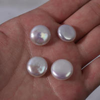 Perles de culture d'eau douce naturelles, forme baroque, bouton brillant d'un côté, 13-15 mm, origine, matériel de fabrication de bijoux DIY, perles en vrac