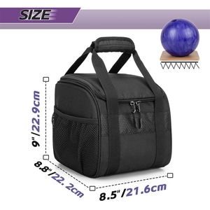 Padded Handle Premium Single Ball <b>Bowling</b> Tote Bag with Holder for Indoor Sports lunch bag - Product Image 5