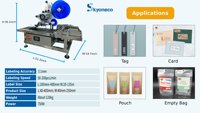 Machine d'étiquetage automatique de sacs plats de bureau 100-200 pièces/min avec alimentateur automatique pour cartes, étiquettes plates et Doypack