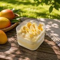 Gâteau glacé en couches à la mangue Meichen, dés de mangue frais, mousse de crème animale, 48 pièces/carton pour café/boulangerie, service de thé de l'après-midi, traiteur
