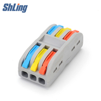 Connecteur de câblage rapide à levier PCT-223 à 3 ports réutilisable 32A 250V, vente en gros, directement de l'usine, pour boîte de jonction et éclairage