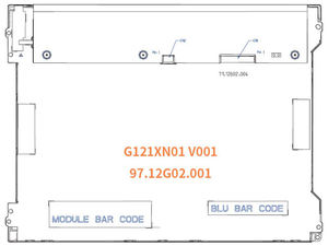 Module d'affichage TFT G121XN01 V.001 12,1 pouces avec écran tactile, résolution RGB 1024x768, interface LVDS, contrôle industriel - Product Image 5